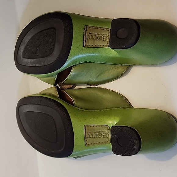 Born apple green leather slip on wedge sandals - Picture 6 of 10